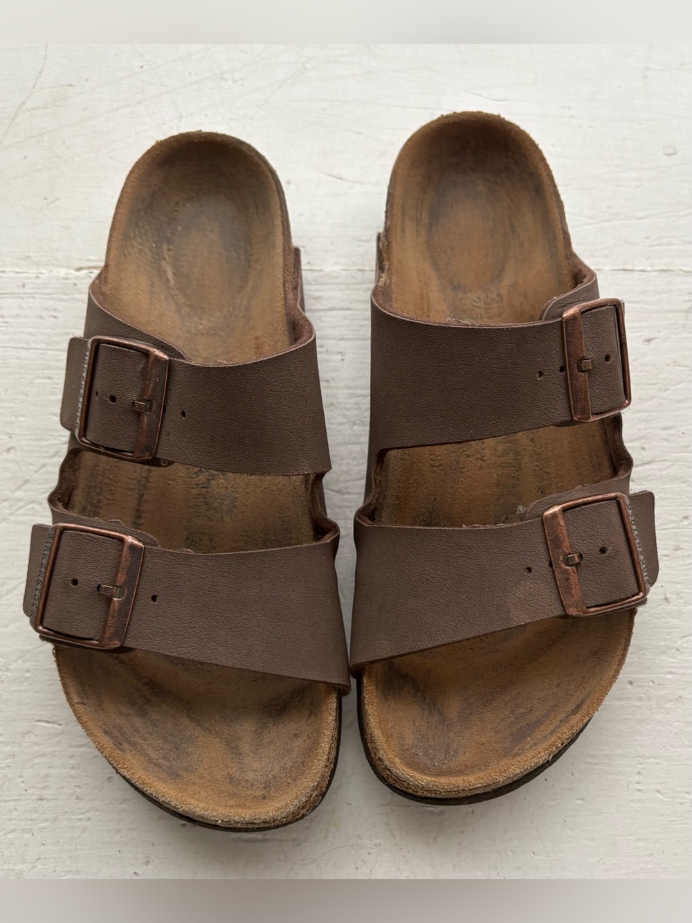 Birkenstock Arizona Mocha Brown Birko-Flor Sandals Women 38 US 7-7.5 Copper.